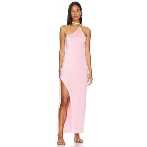 NWT. Baobab Women's Anna Maxi One Shoulder Halter Dress In Baby Pink, Size Lg
